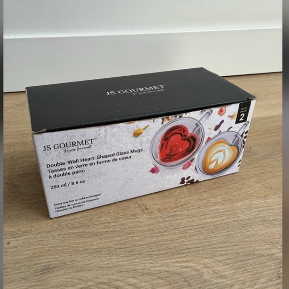 JS Gourmet Heart Shaped Double Walled Insulated Glass - Picture 4 of 5